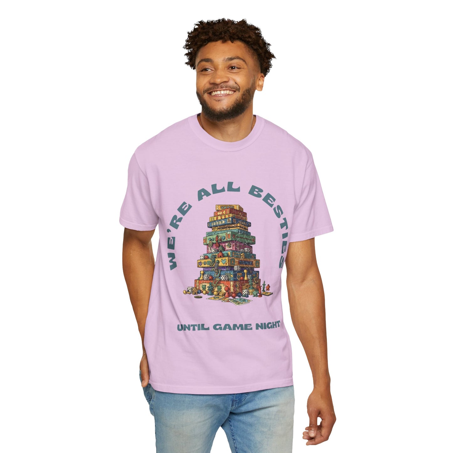 Game Night Besties T-Shirt — "We're All Besties Until Game Night" Graphic Tee