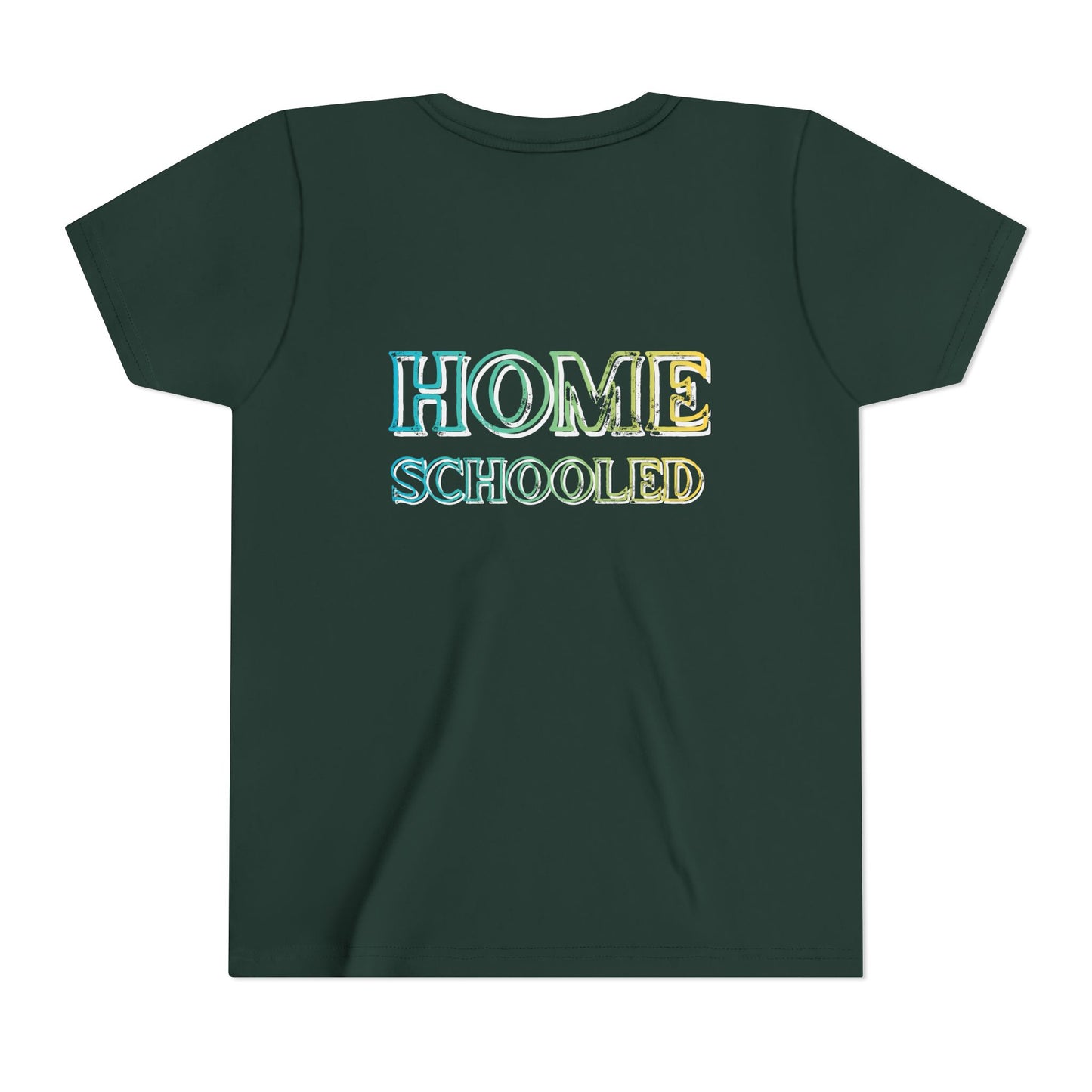 Home Schooled Youth Tee | Pastel Gradient Text, Back Print
