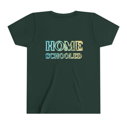 Home Schooled Youth Tee | Pastel Gradient Text, Back Print