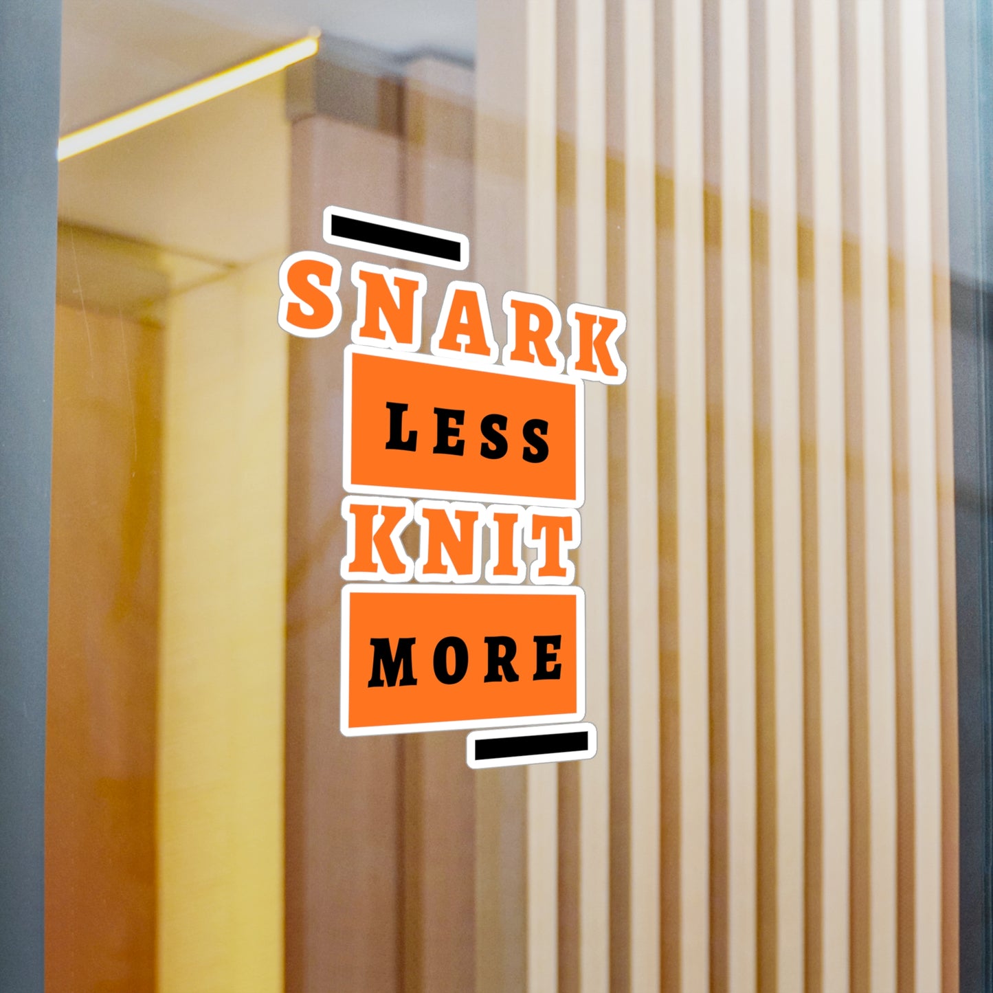 Sticker — "Snark Less, Knit More" Kiss-Cut Vinyl Decal