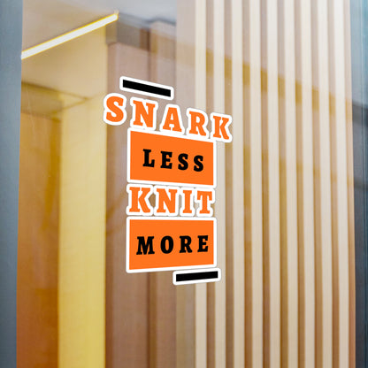 Sticker — "Snark Less, Knit More" Kiss-Cut Vinyl Decal