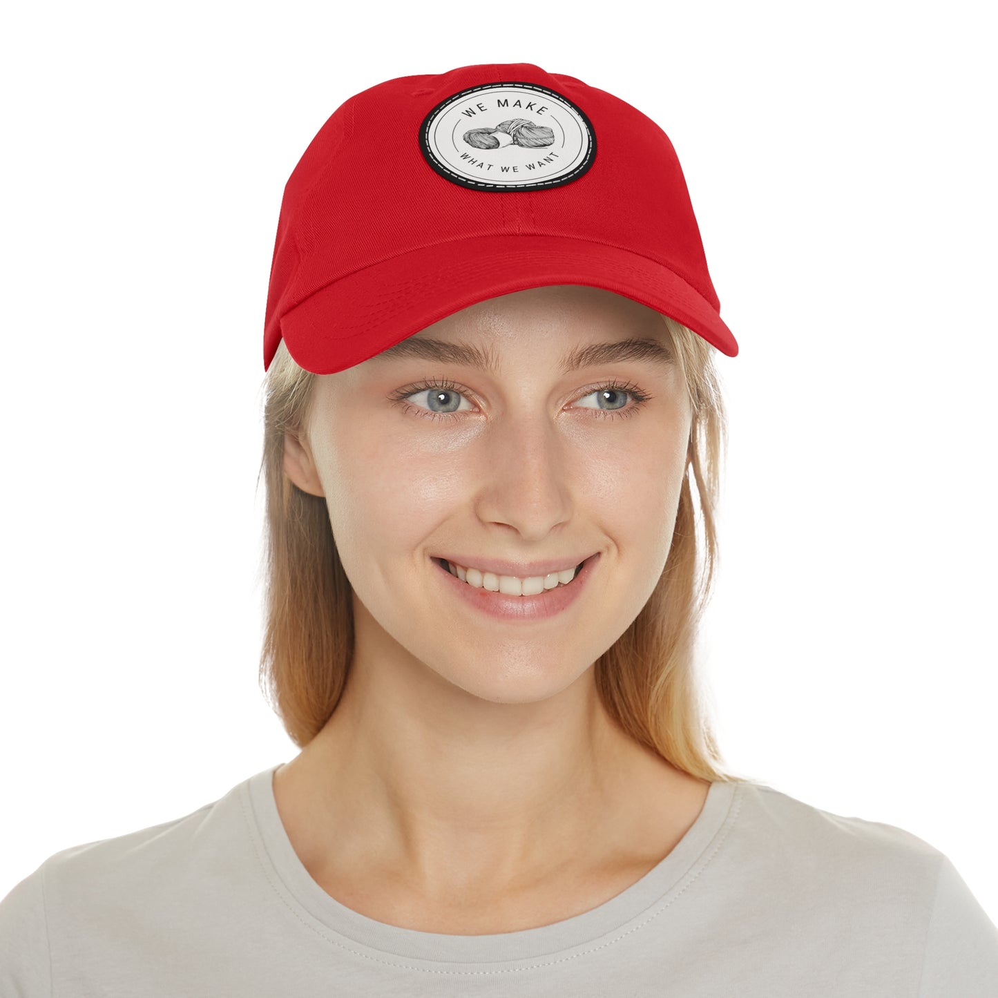 Dad Hat — Round Leather Patch “We Make What We Make”
