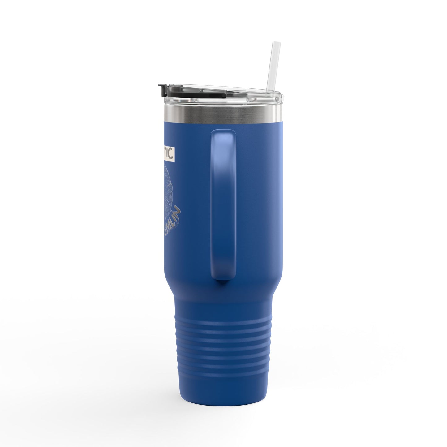 40oz Insulated Travel Mug — "Chaotic Yarn Gremlin" Knitting Lover Tumbler