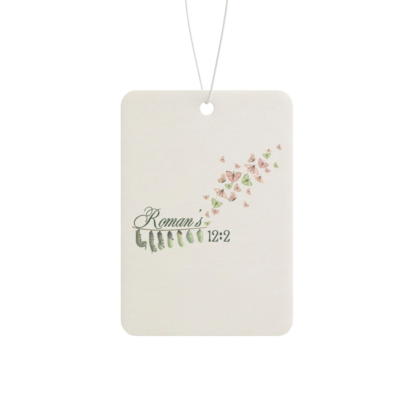 Car Air Freshener - "Remain Cuffed" Floral Scented Air Freshener (Bible Verse 12:2)