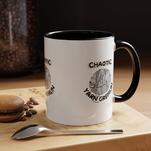 Chaotic Yarn Gremlin Mug – Funny Knitting Coffee Cup (11/15oz)
