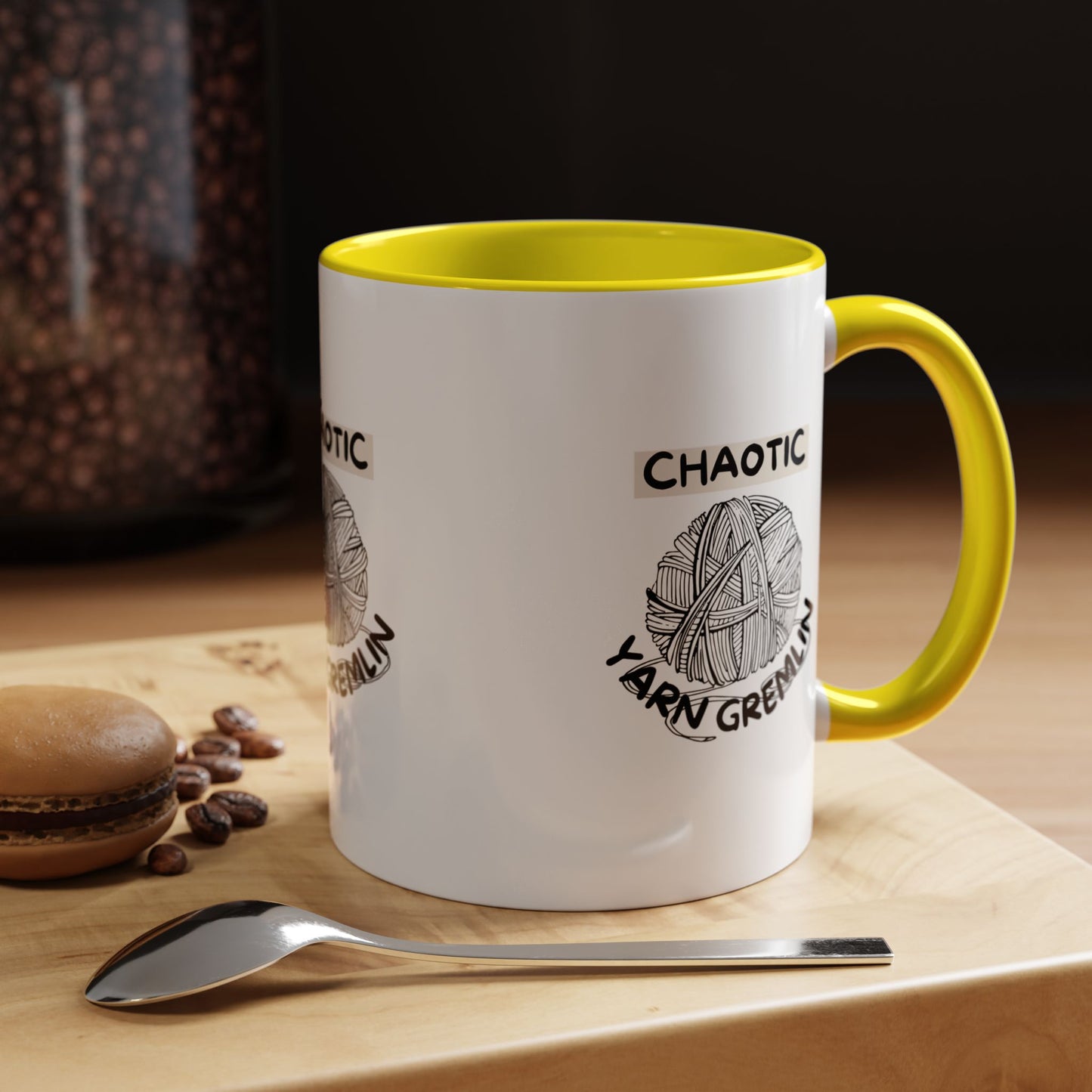Chaotic Yarn Gremlin Mug – Funny Knitting Coffee Cup (11/15oz)