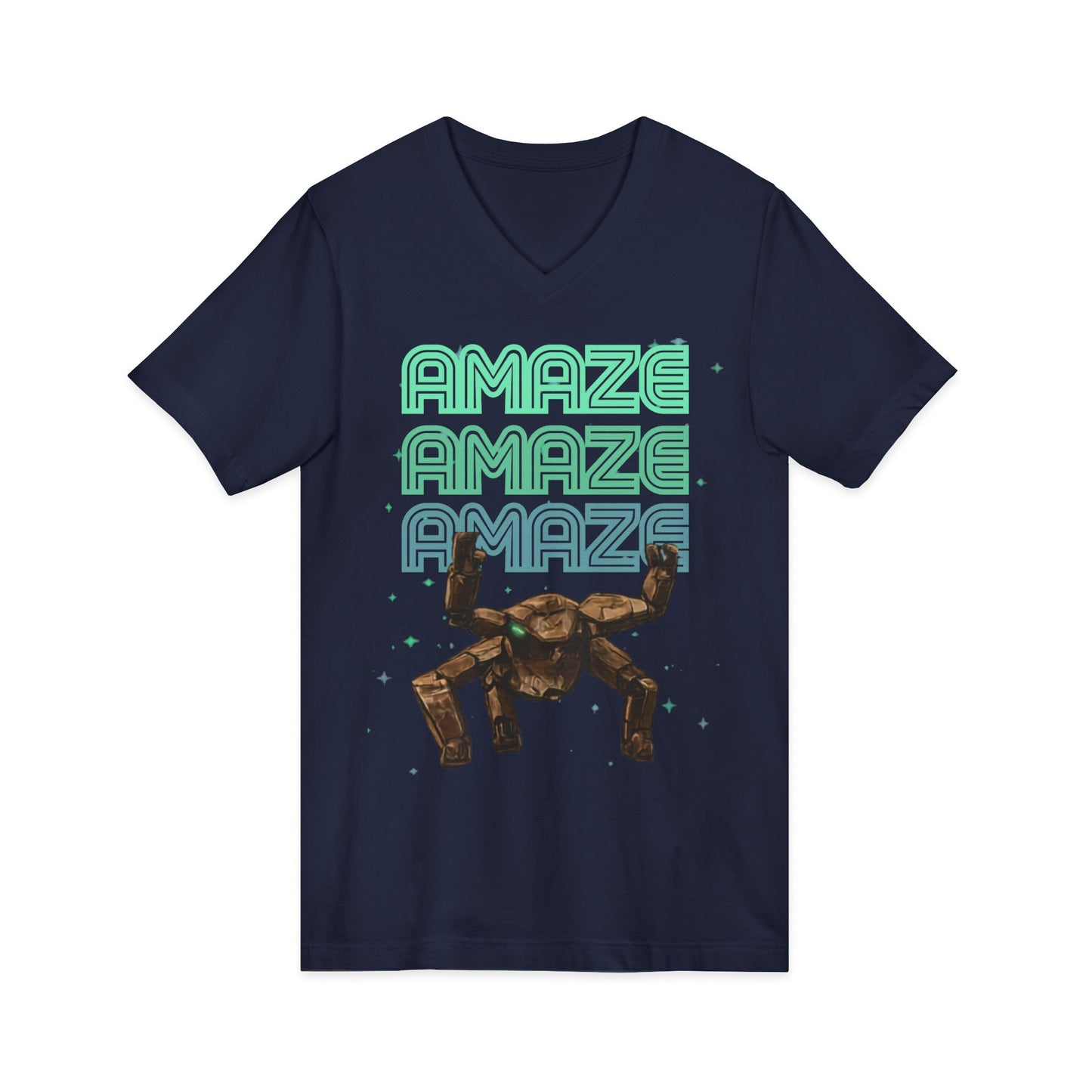 Amaze  VNeck Tee  Retro Graphic Shirt