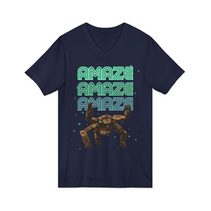 Amaze  VNeck Tee  Retro Graphic Shirt