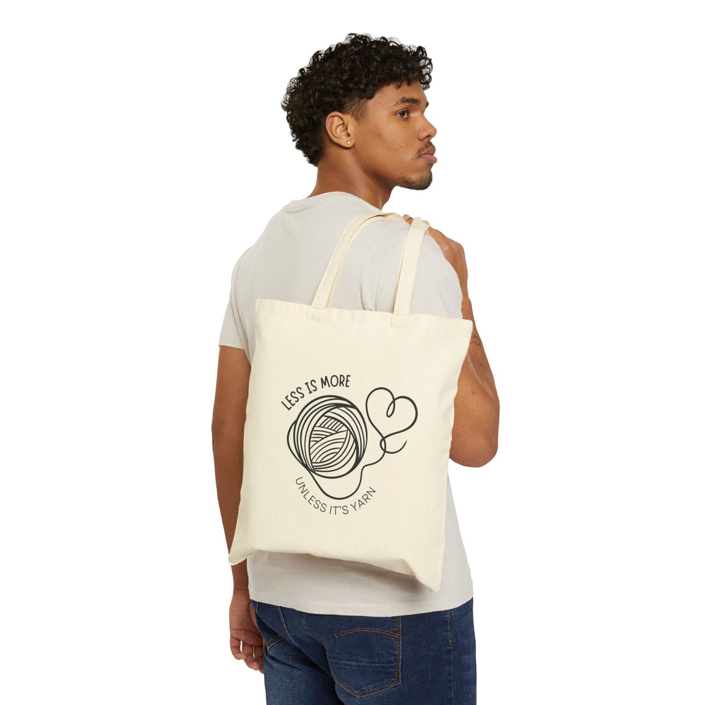 Tote Bag Less Is More Unless It’s Yarn Knitting Tote, Canvas Yarn Lover Gift