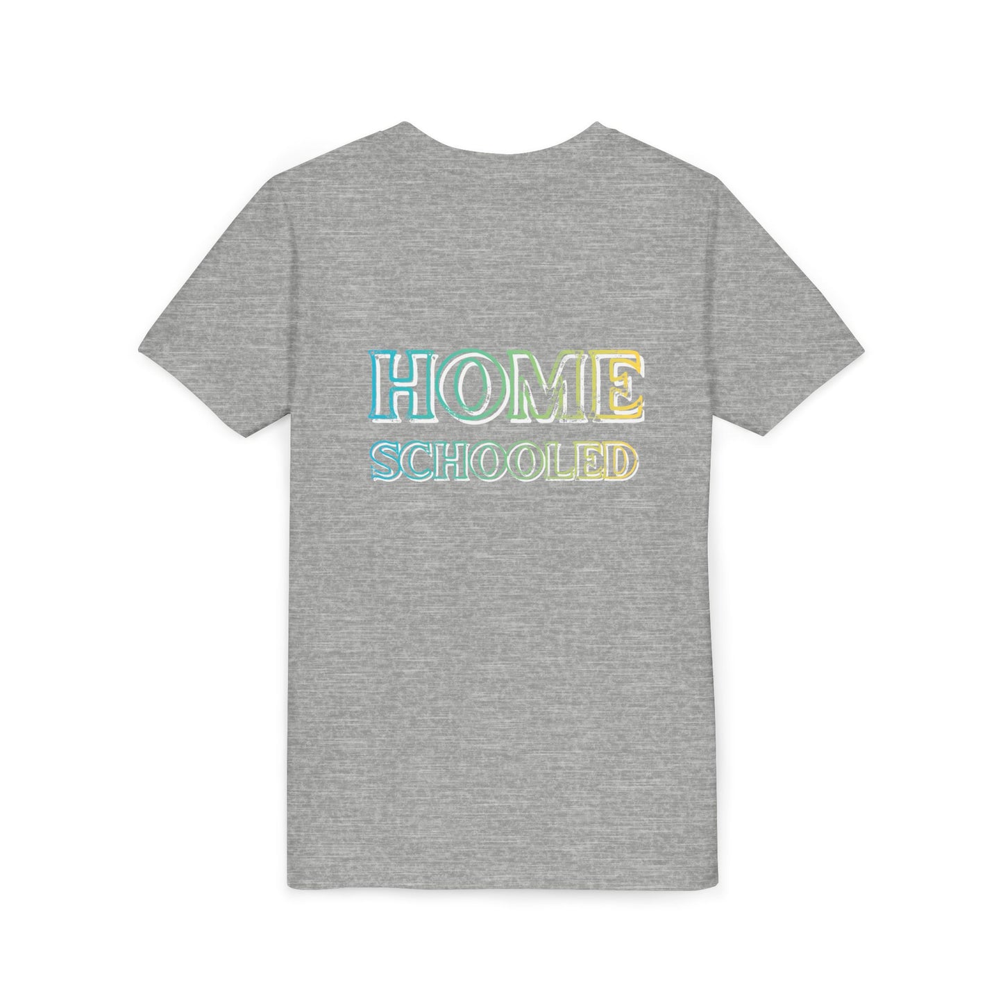 Home Schooled Youth Tee | Pastel Gradient Text, Back Print