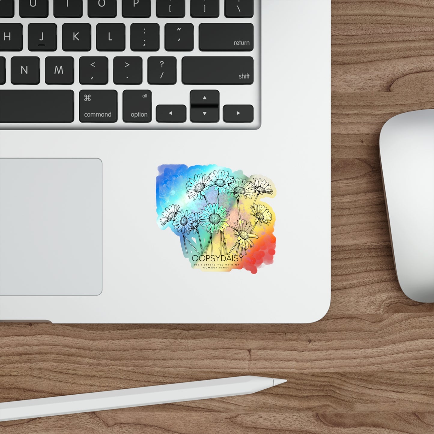 Holographic Daisy Die-Cut Sticker — Oopsydaisy Floral Rainbow Sticker