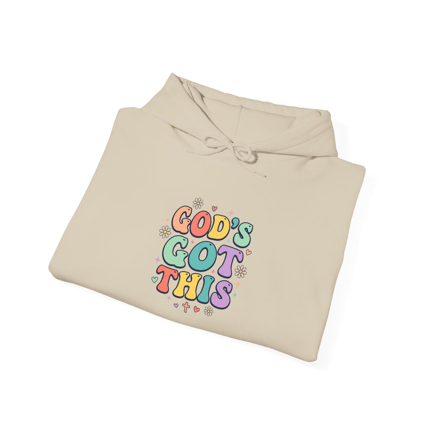 God's Got This Hoodie | Colorful Christian Encouragement, Retro Pastel Groovy