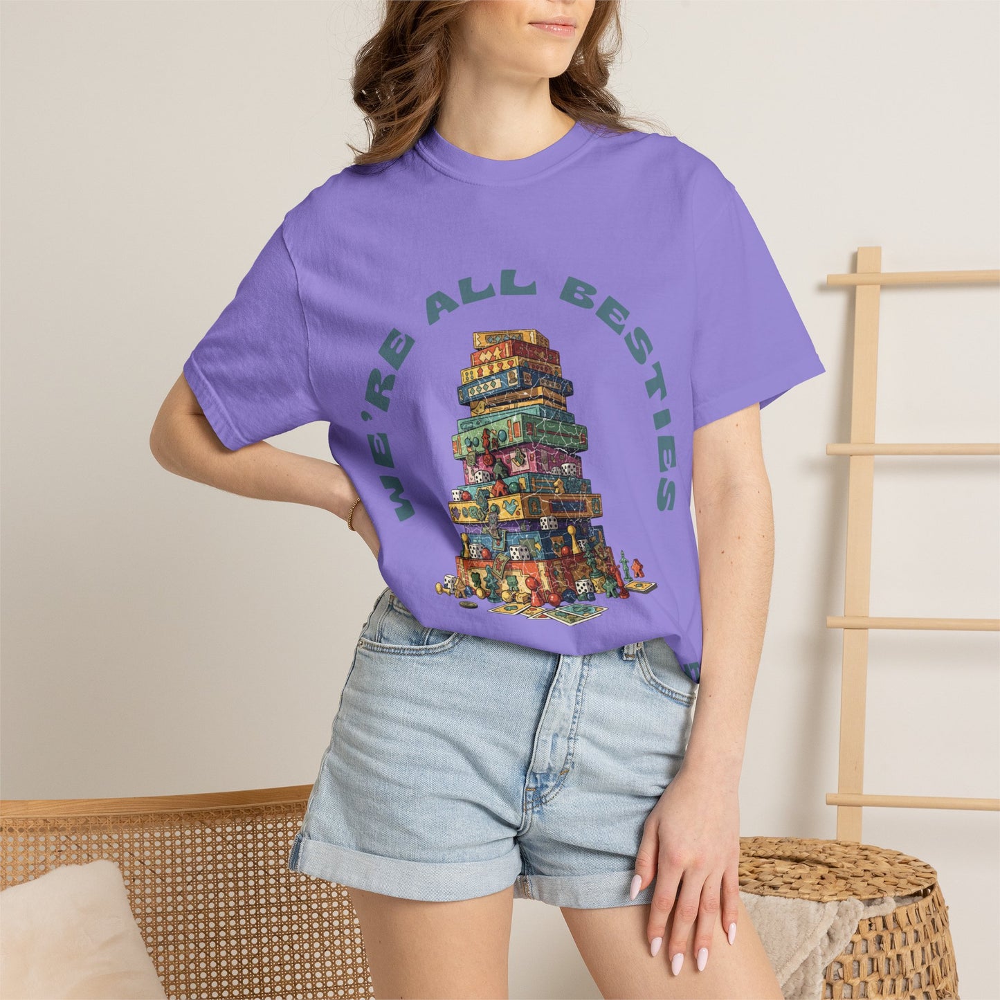 Game Night Besties T-Shirt — "We're All Besties Until Game Night" Graphic Tee