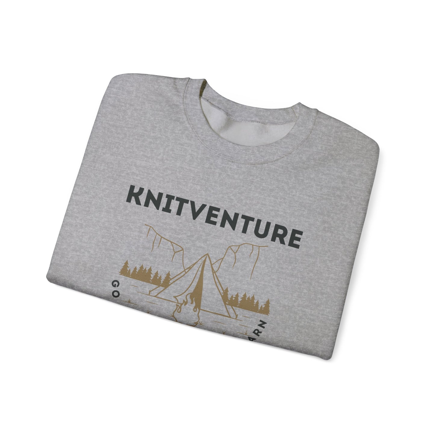 Knitventure Crewneck Sweatshirt – Camping Knitwear ‘Go Outside, Take Your Yarn’