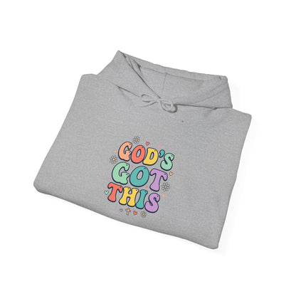 God's Got This Hoodie | Colorful Christian Encouragement, Retro Pastel Groovy