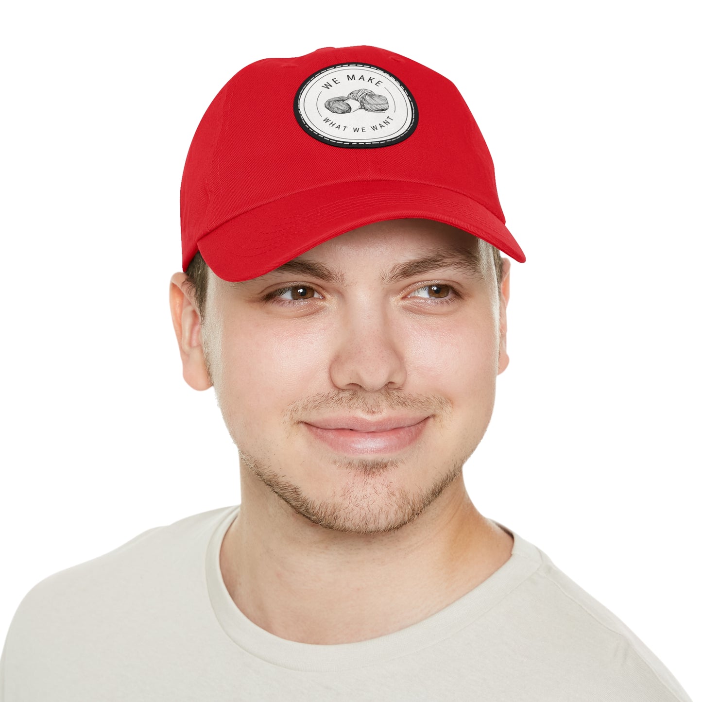 Dad Hat — Round Leather Patch “We Make What We Make”