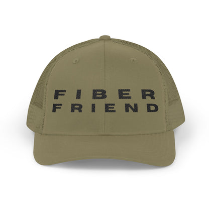Fiber Friend Cap | Trucker Snapback Hat, Mesh Back Embroidered Text