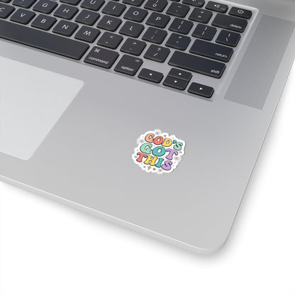 God's Got This Sticker | Colorful Christian Encouragement, Pastel Retro Groovy
