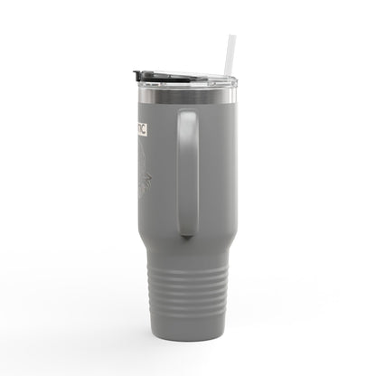 40oz Insulated Travel Mug — "Chaotic Yarn Gremlin" Knitting Lover Tumbler