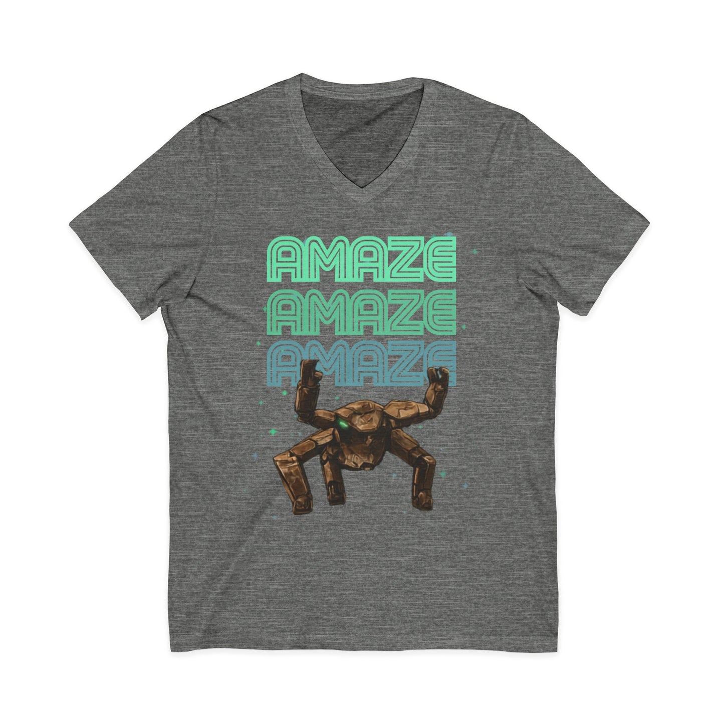 Amaze  VNeck Tee  Retro Graphic Shirt