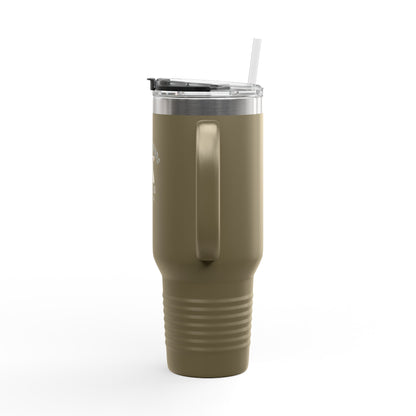40oz Insulated Travel Mug - 'Fiber Friends Meet Us' Cute Sheep Design