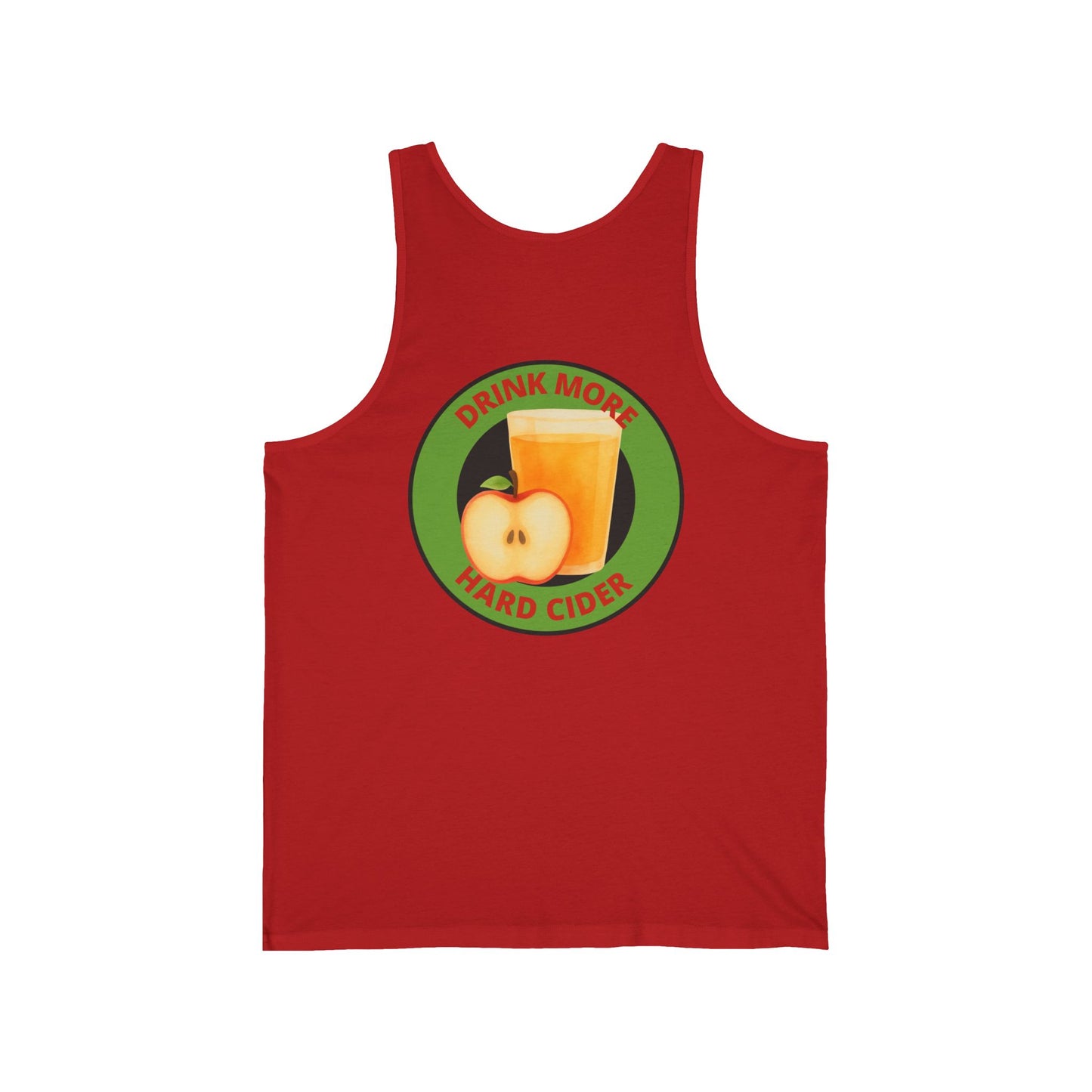 Hard Cider Tank Top — "Drink More Hard Cider" Apple Juice Design