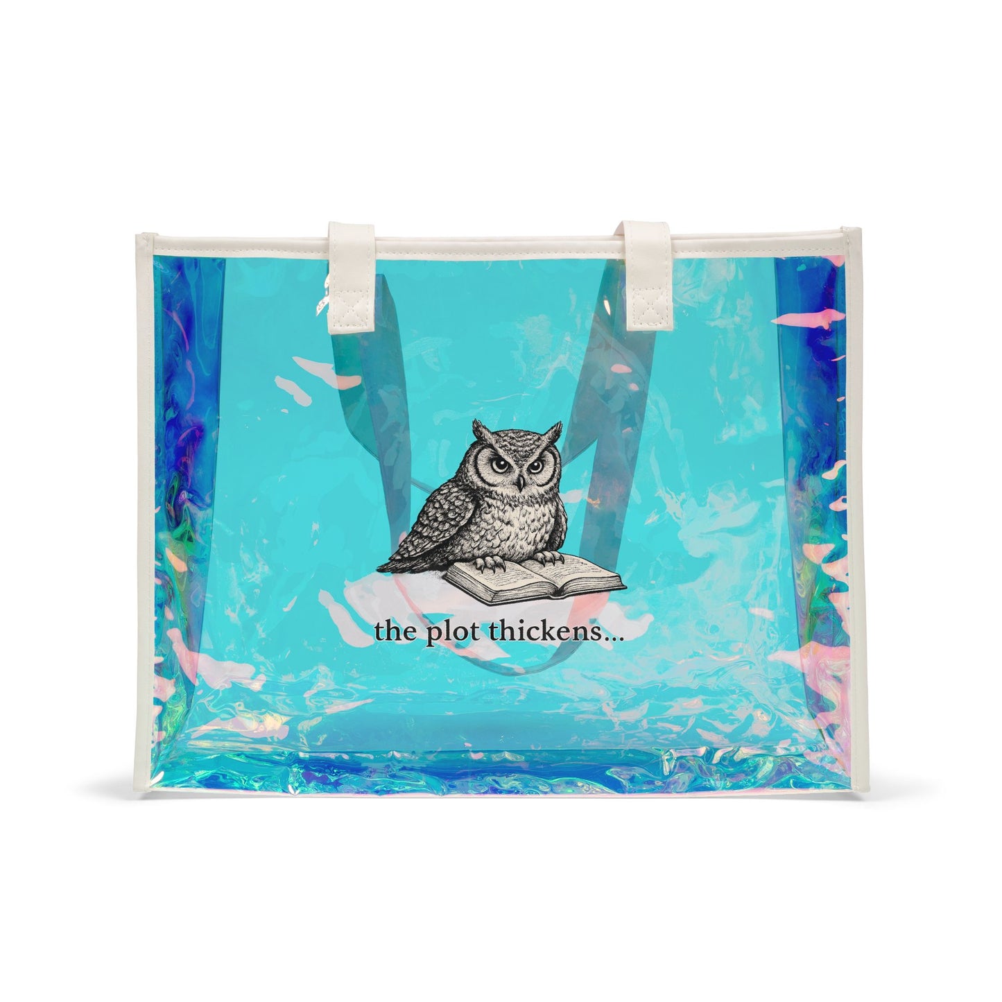Holographic Beach Tote Bag — Iridescent Clear Carryall for Pool & Travel