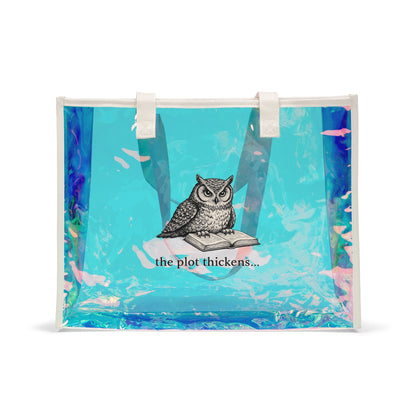 Holographic Beach Tote Bag — Iridescent Clear Carryall for Pool & Travel
