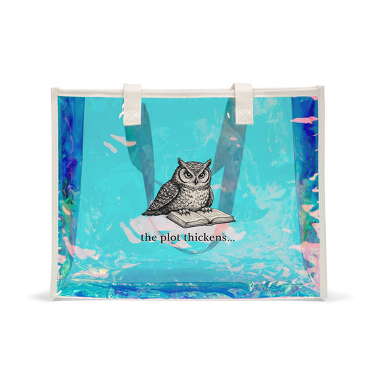 Holographic Beach Tote Bag — Iridescent Clear Carryall for Pool & Travel