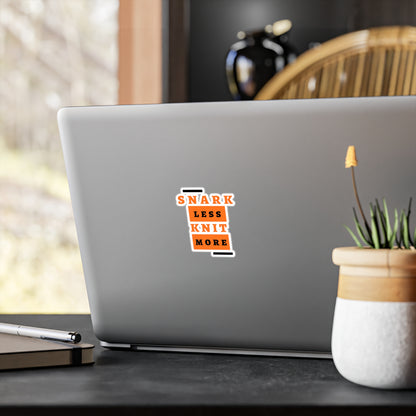 Sticker — "Snark Less, Knit More" Kiss-Cut Vinyl Decal