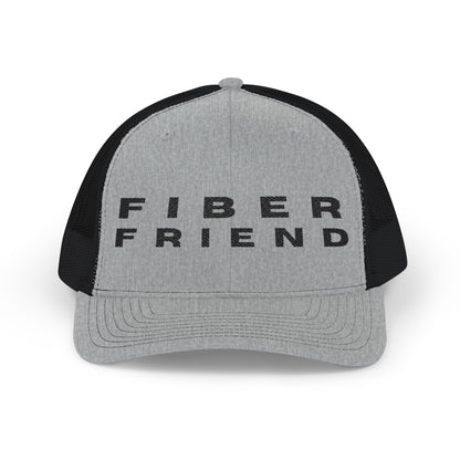 Fiber Friend Cap | Trucker Snapback Hat, Mesh Back Embroidered Text
