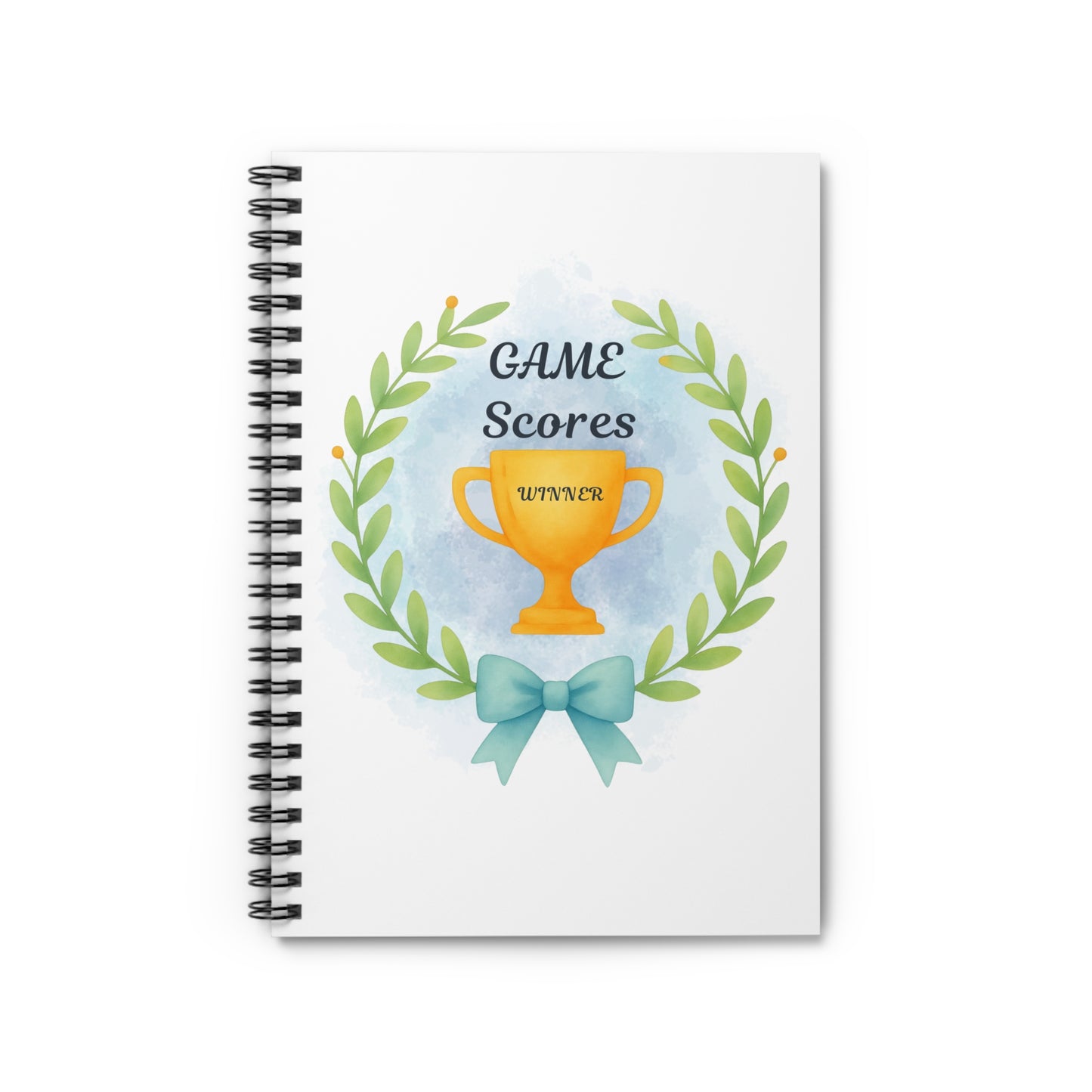 Game Scores Spiral Notebook — Winner Trophy Scorekeeper Journal