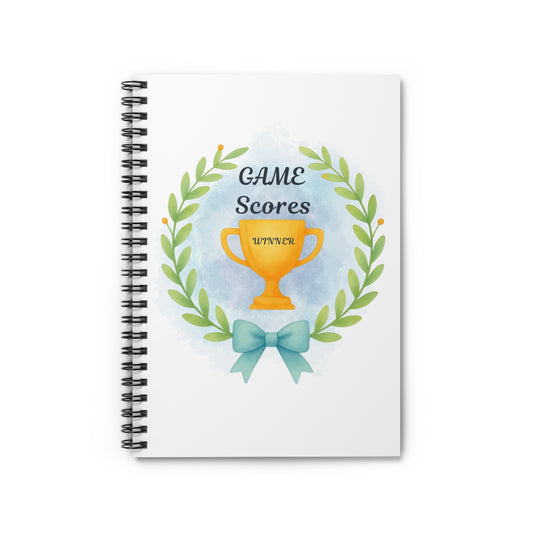 Game Scores Spiral Notebook — Winner Trophy Scorekeeper Journal