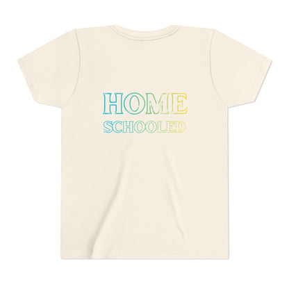 Home Schooled Youth Tee | Pastel Gradient Text, Back Print