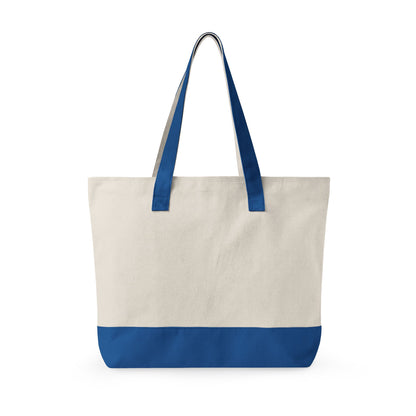 Canvas Tote Bag — Vintage Wave Sunset ‘I Walk the Waves’ Zippered Tote