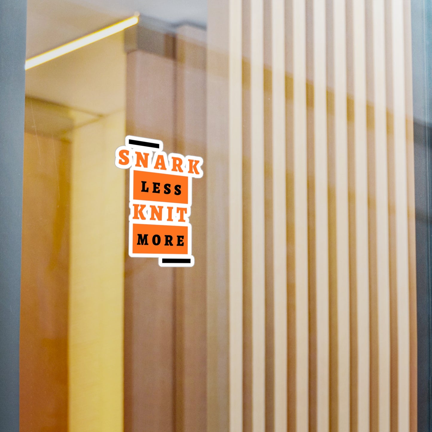 Sticker — "Snark Less, Knit More" Kiss-Cut Vinyl Decal