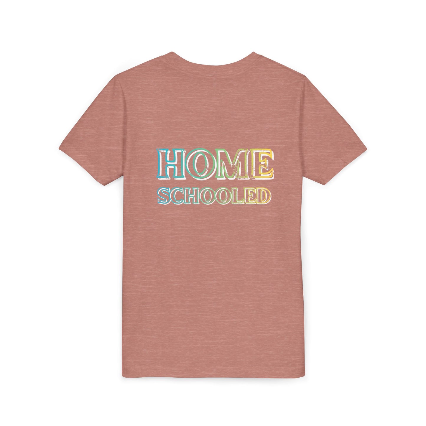 Home Schooled Youth Tee | Pastel Gradient Text, Back Print