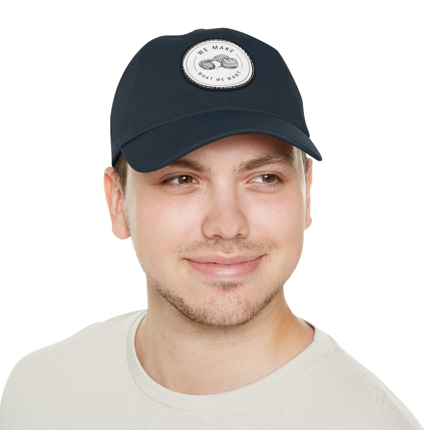 Dad Hat — Round Leather Patch “We Make What We Make”