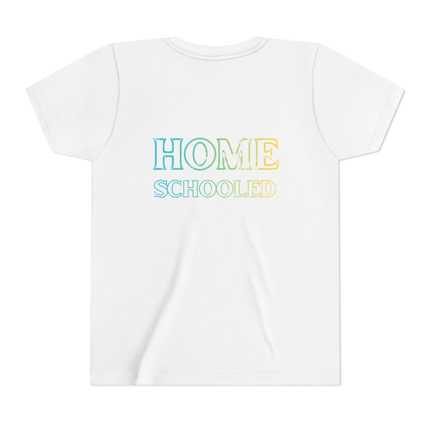 Home Schooled Youth Tee | Pastel Gradient Text, Back Print