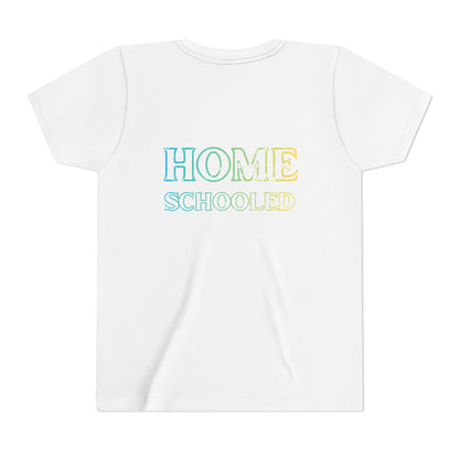 Home Schooled Youth Tee | Pastel Gradient Text, Back Print
