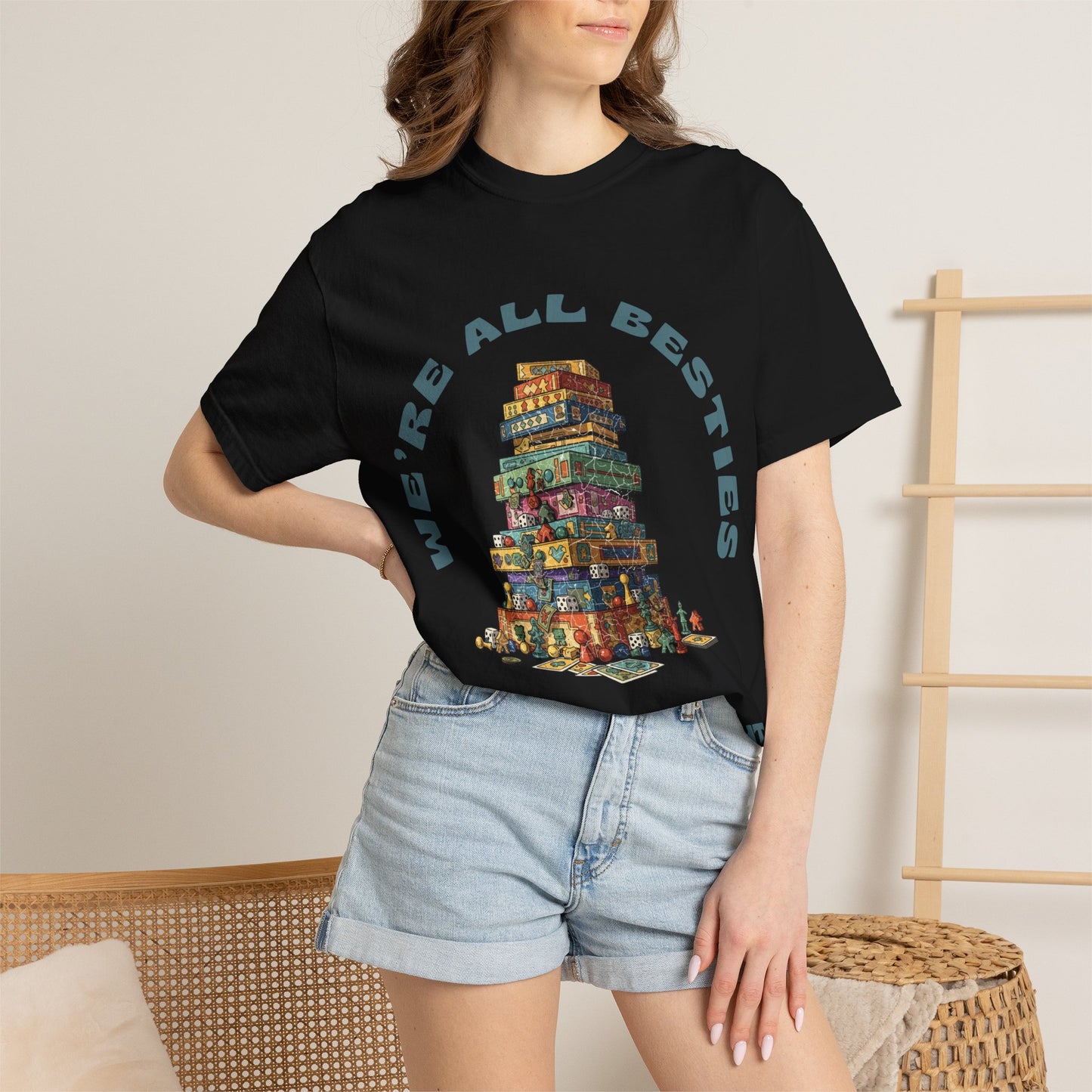 Game Night Besties T-Shirt — "We're All Besties Until Game Night" Graphic Tee