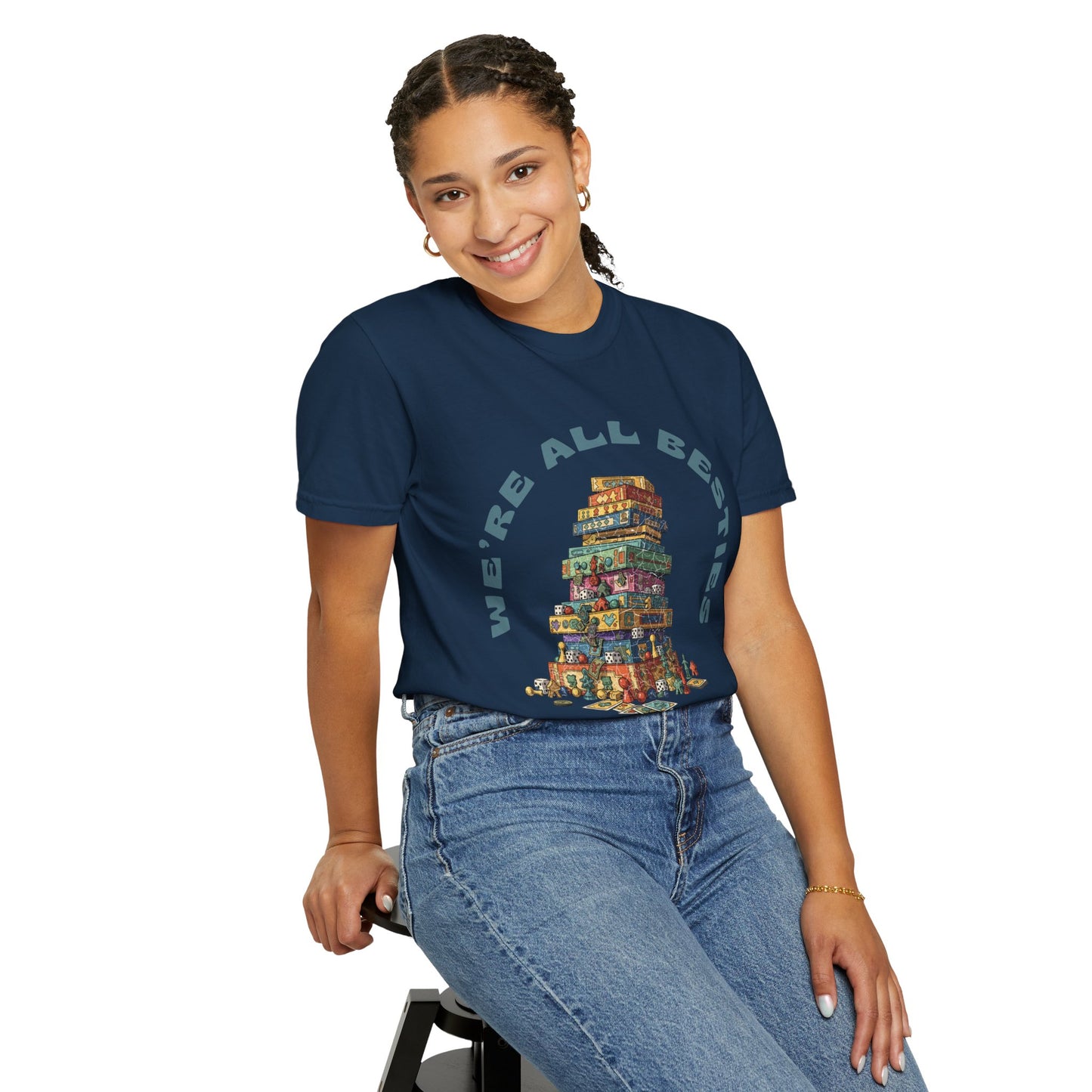 Game Night Besties T-Shirt — "We're All Besties Until Game Night" Graphic Tee