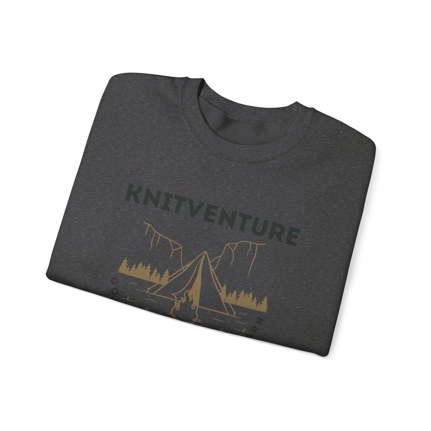 Knitventure Crewneck Sweatshirt – Camping Knitwear ‘Go Outside, Take Your Yarn’